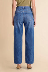 Women Blue Casual Barrel Cropped Jeans | CicyBell