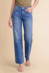 Women Blue Casual Barrel Cropped Jeans | CicyBell