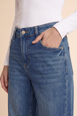 Womens Blue High-Waisted Vintage Barrel Jeans | CicyBell