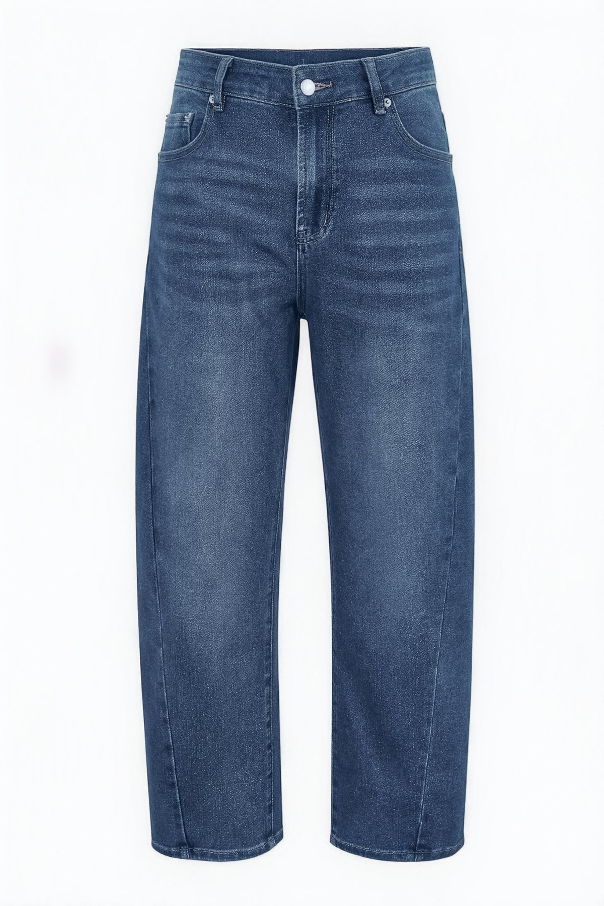 Womens Blue High-Waisted Vintage Barrel Jeans | CicyBell