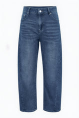 Womens Blue High-Waisted Vintage Barrel Jeans | CicyBell