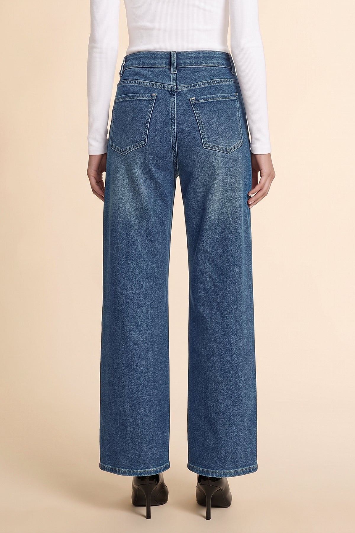 Womens Blue High-Waisted Vintage Barrel Jeans | CicyBell