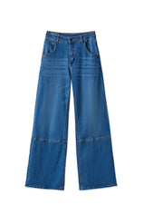 Womens Blue High Waisted Bell Bottom Jeans| CicyBell