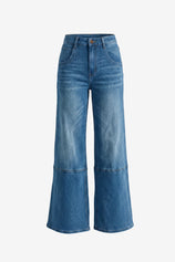 Womens Blue High Waisted Bell Bottom Jeans| CicyBell