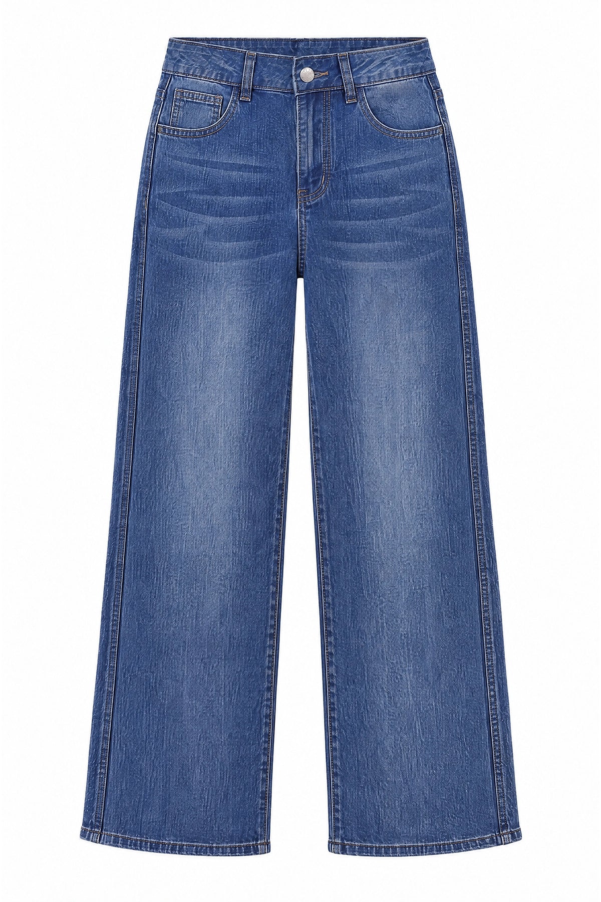 Womens Blue Wide Leg Striped High Waisted Jeans | Cicy Bell