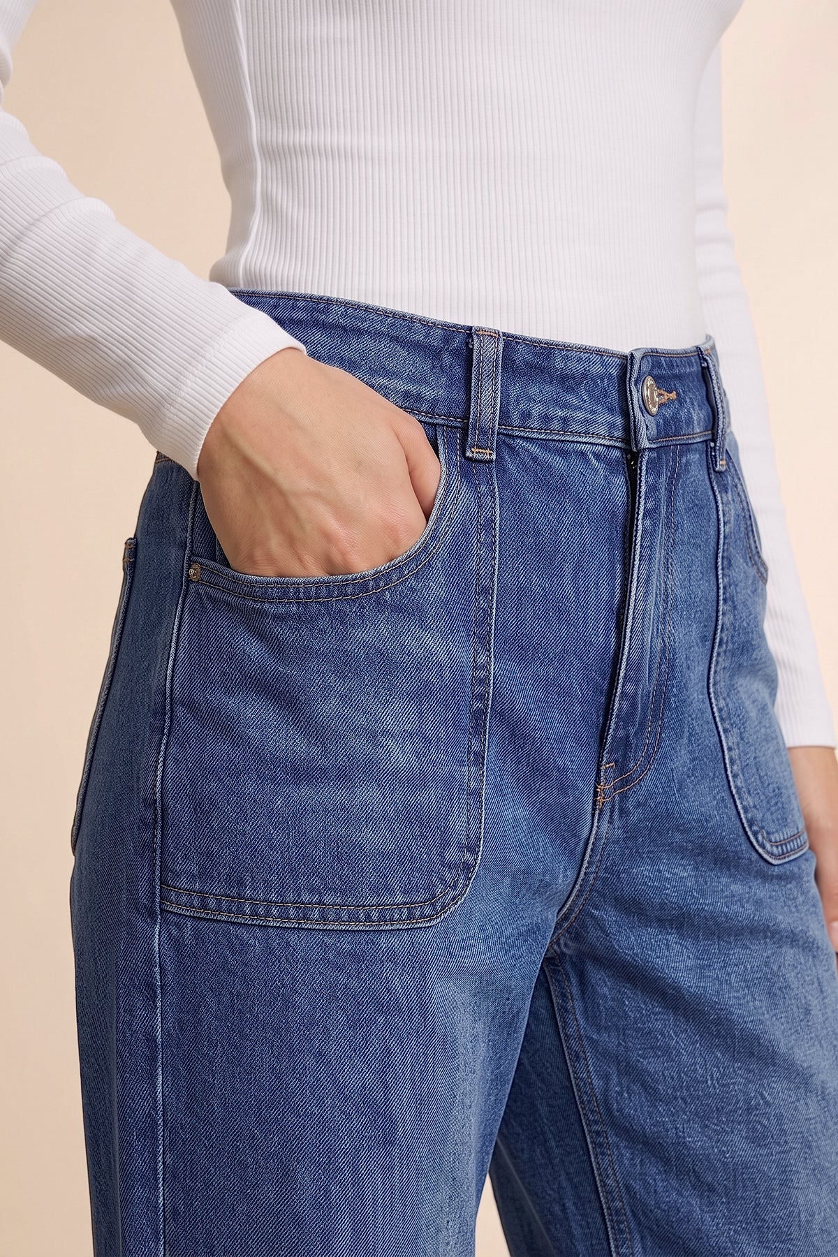 Womens Blue High Waisted Jeans | CicyBell