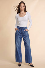 Womens Blue High Waisted Jeans | CicyBell