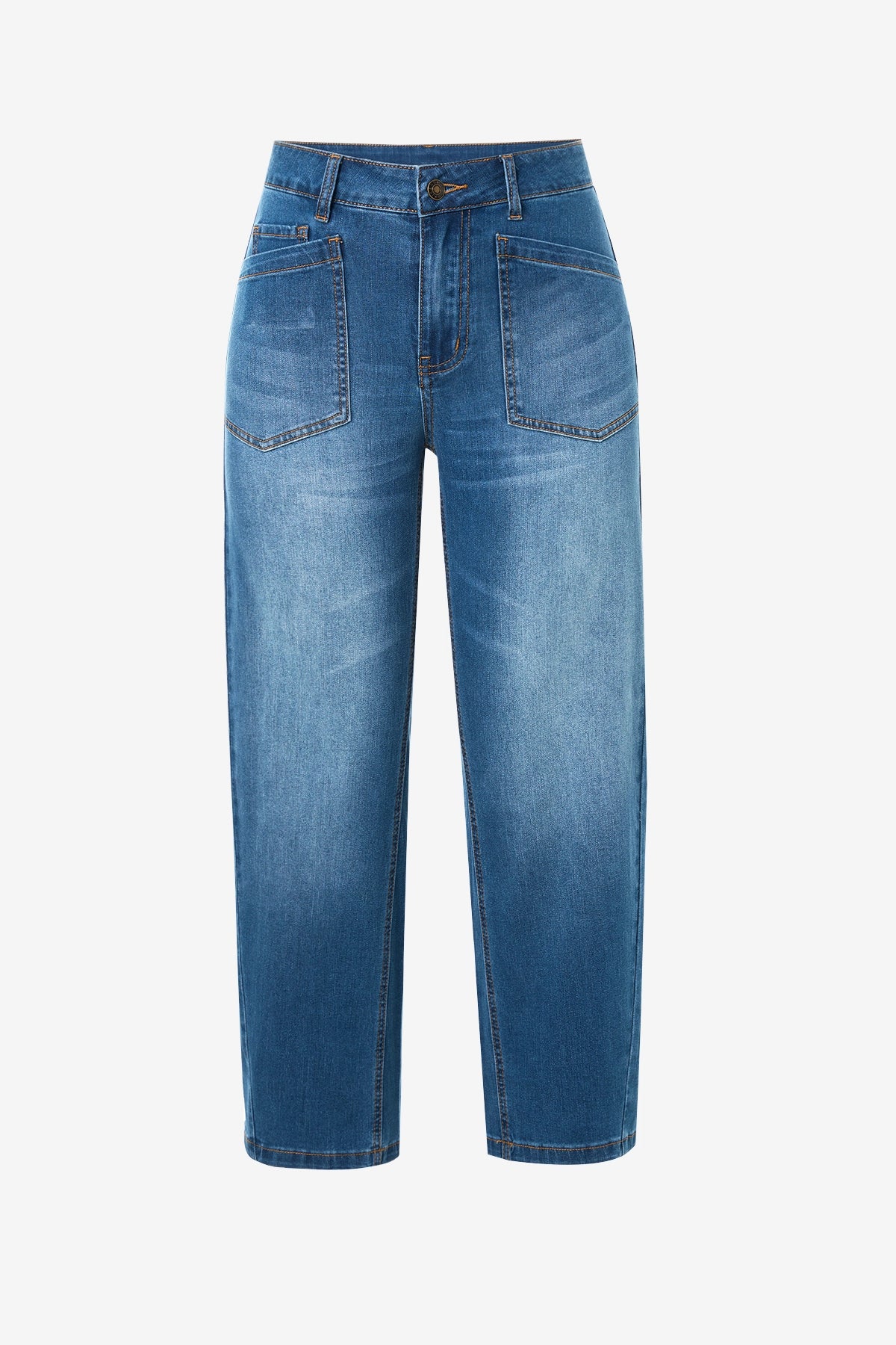 Womens Blue Baggy Barrel Jeans | CicyBell