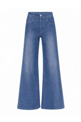 Womens Blue High Waisted Flared Jeans| CicyBell