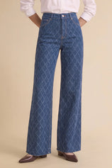 Womens Blue Wide Leg Jeans | Cicy Bell