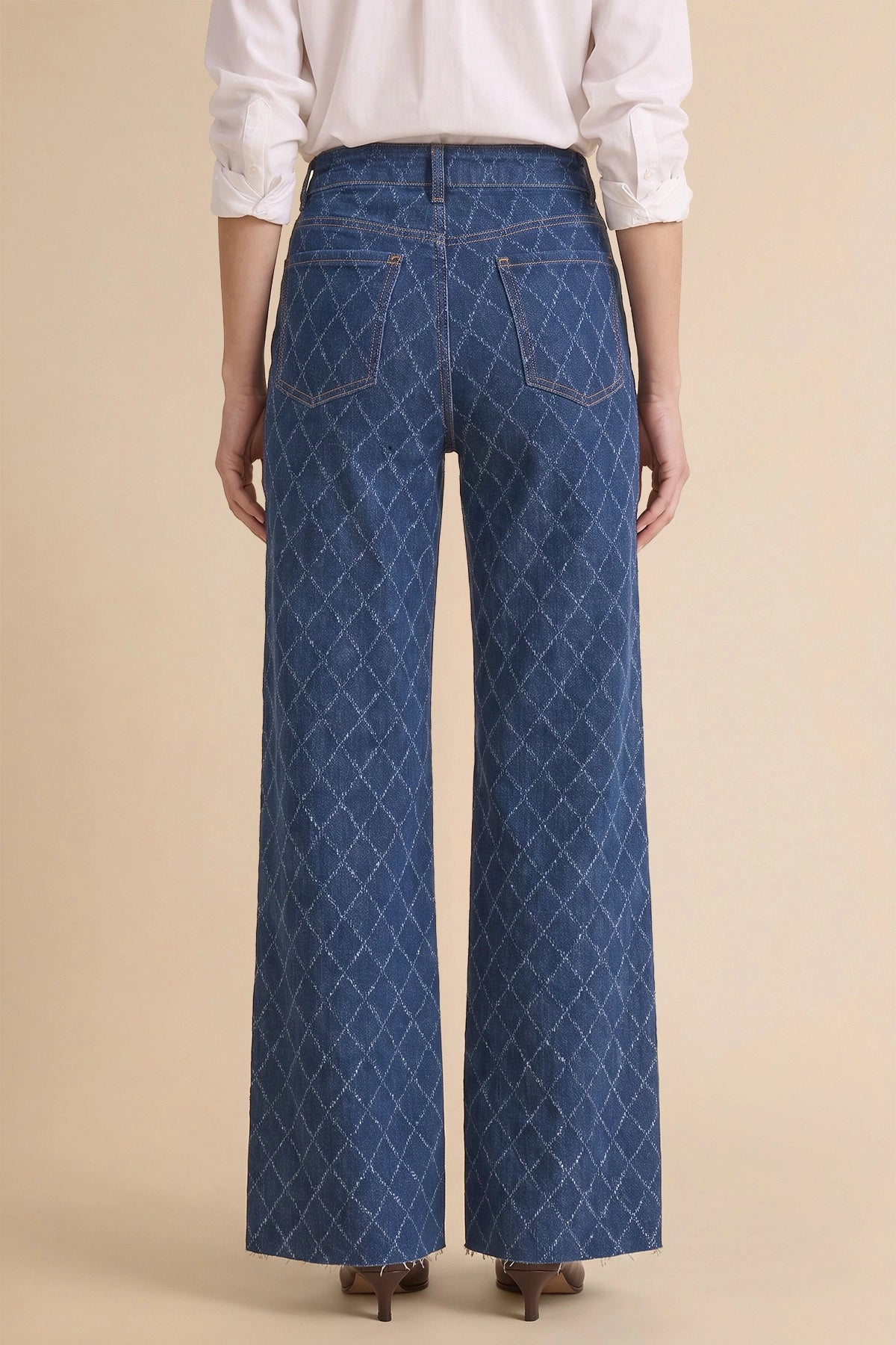 Womens Blue Wide Leg Jeans | Cicy Bell