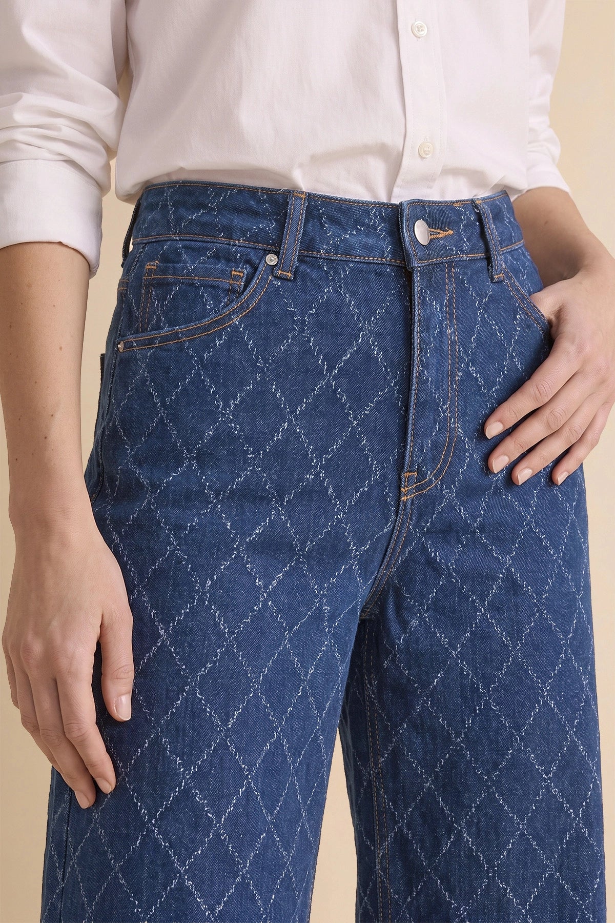 Womens Blue Wide Leg Jeans | Cicy Bell