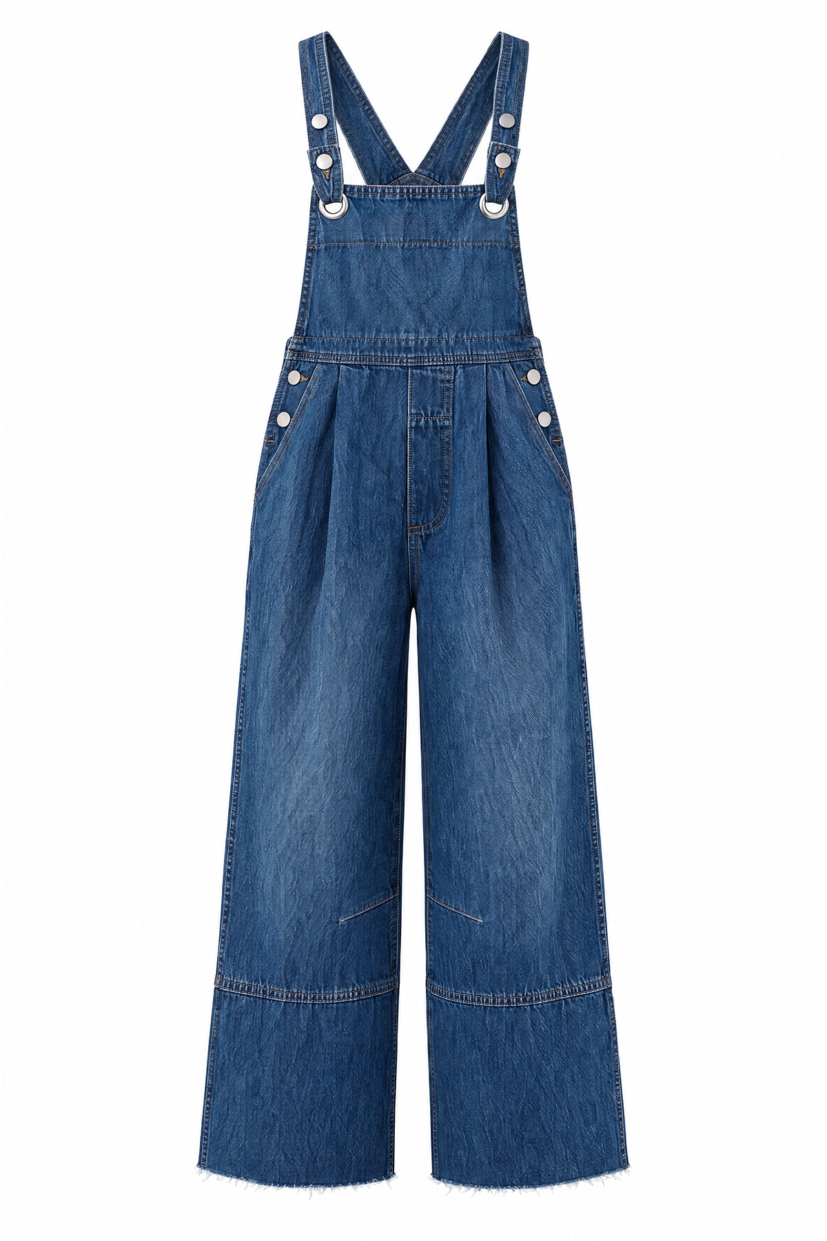 Womens Blue Wide Leg Denim Overalls | CicyBell