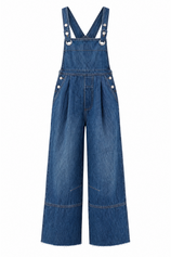 Womens Blue Wide Leg Denim Overalls | CicyBell