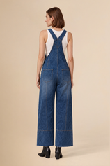 Womens Blue Wide Leg Denim Overalls | CicyBell