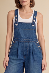 Womens Blue Wide Leg Denim Overalls | CicyBell