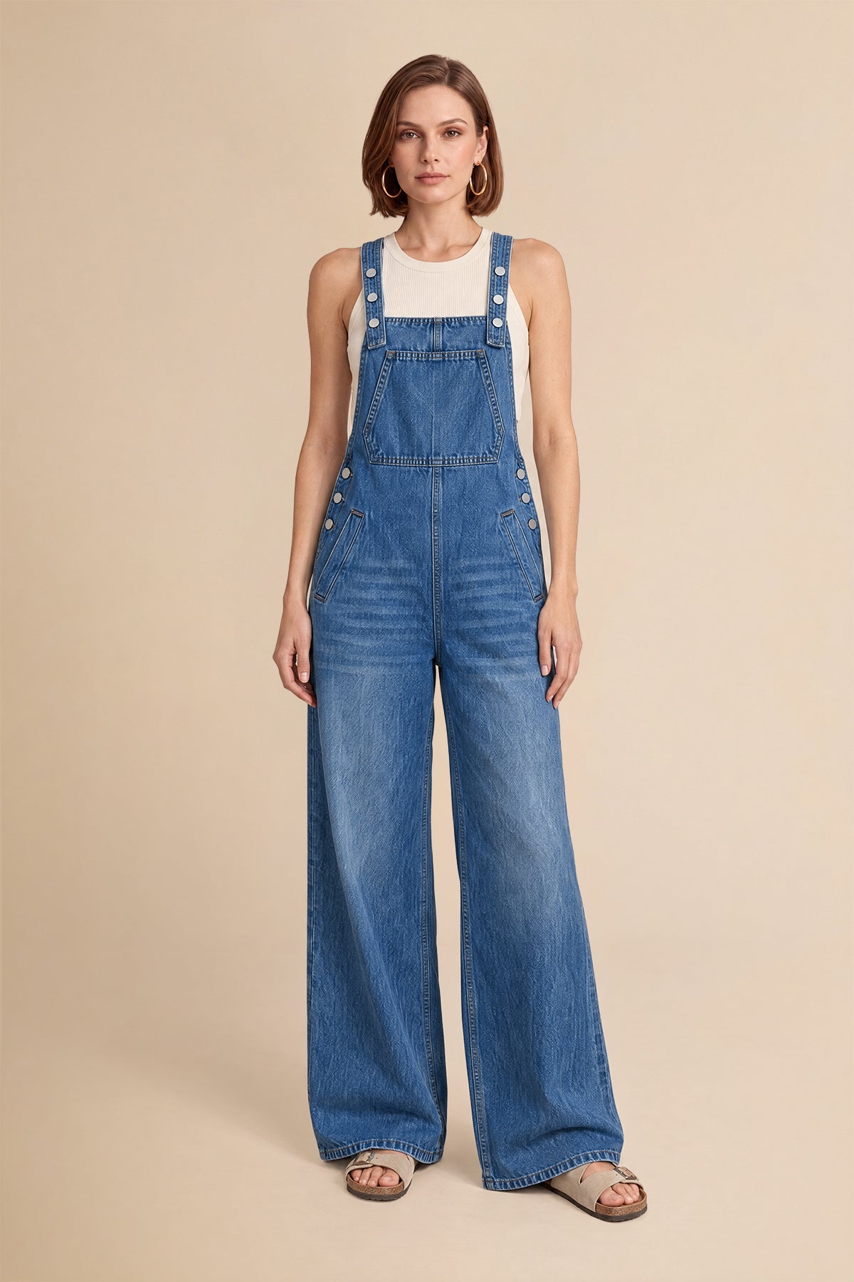 Womens Blue Bib Denim Overalls | CicyBell