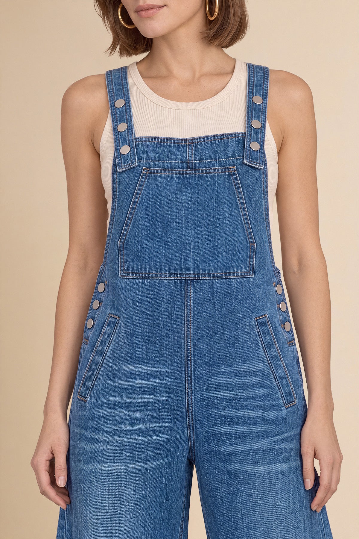 Womens Blue Bib Denim Overalls | CicyBell