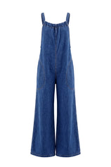 Womens Blue Wide Leg Denim Overall | CicyBell