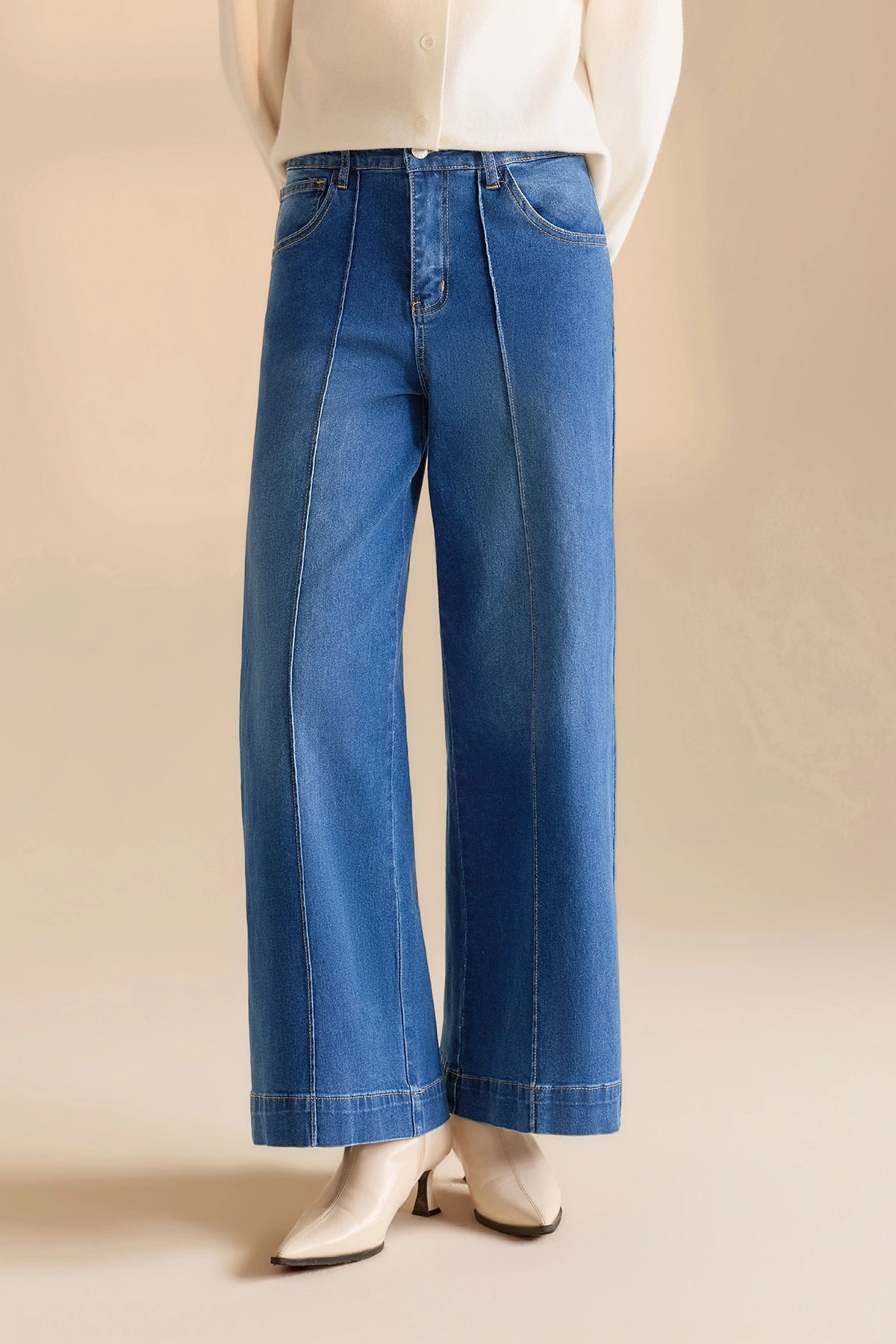 Womens Blue Baggy High Waisted Jeans | CicyBell