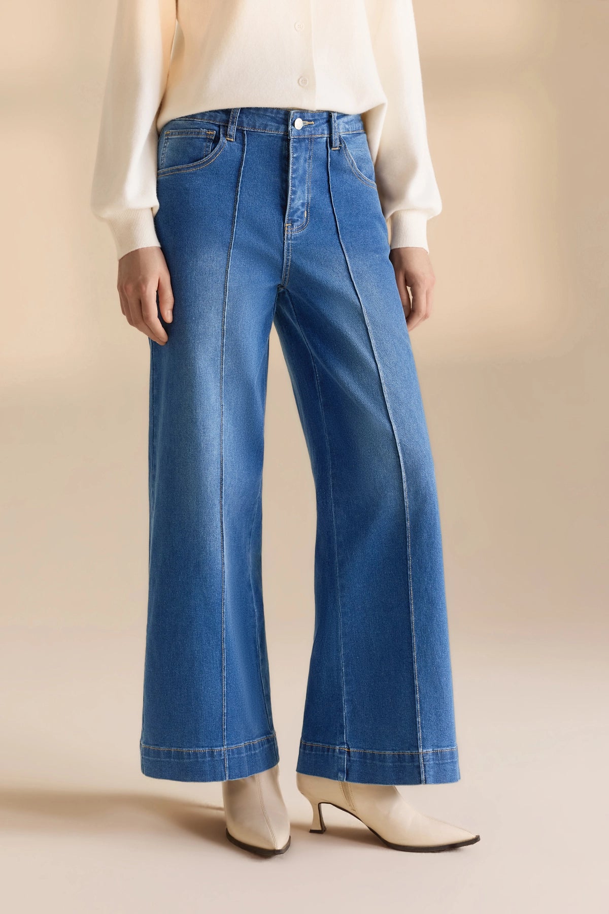 Womens Blue Baggy High Waisted Jeans | CicyBell