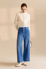 Womens Blue Baggy High Waisted Jeans | CicyBell