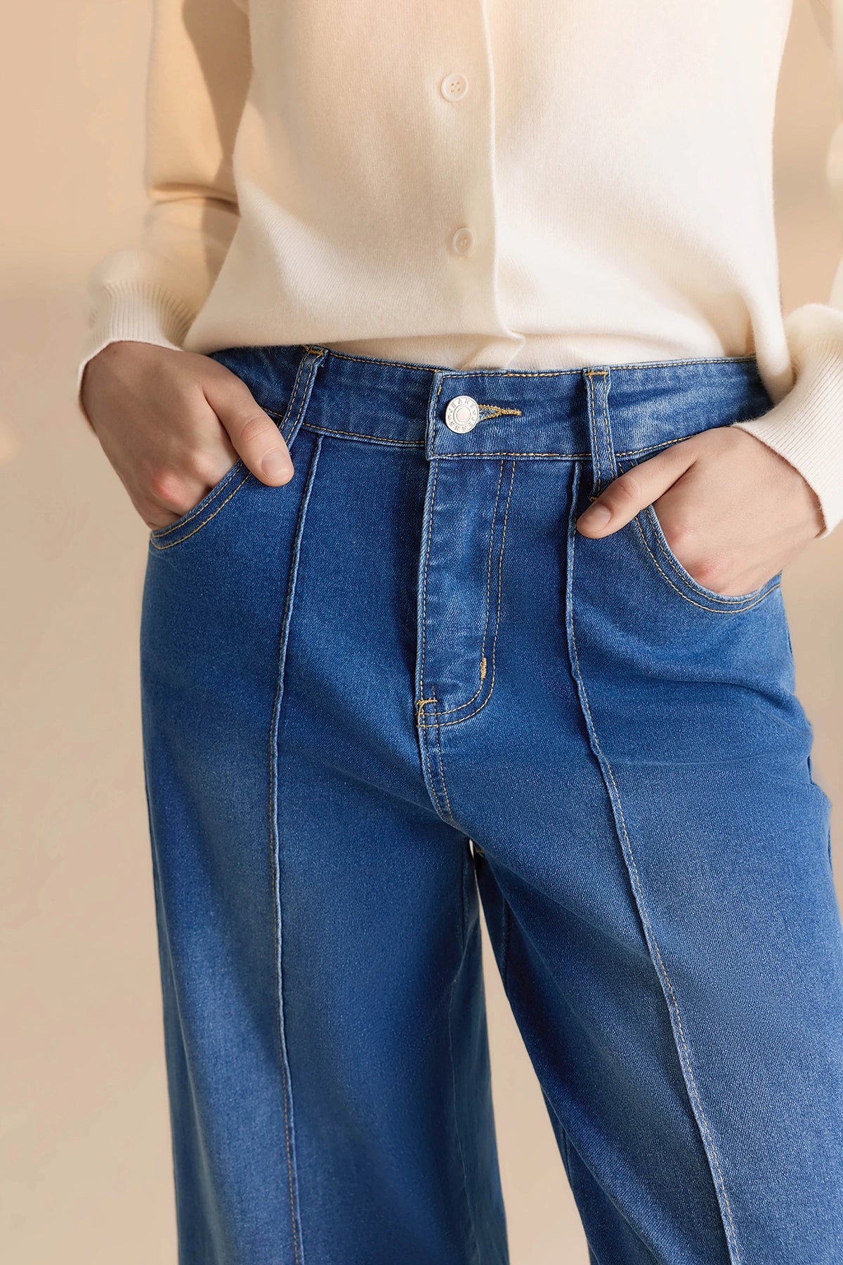 Womens Blue Baggy High Waisted Jeans | CicyBell