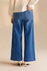 Womens Blue Baggy High Waisted Jeans | CicyBell