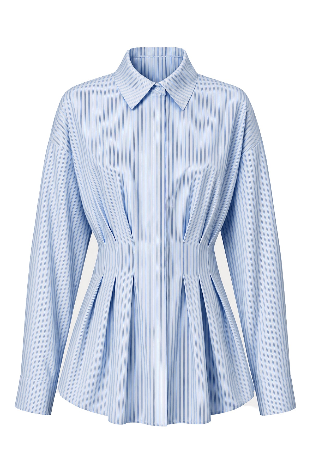 Women Blue Striped Button Down Shirts | CicyBell