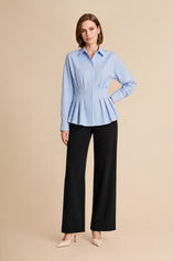Women Blue Striped Button Down Shirts | CicyBell