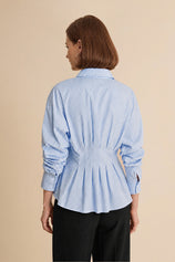 Women Blue Striped Button Down Shirts | CicyBell