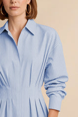 Women Blue Striped Button Down Shirts | CicyBell