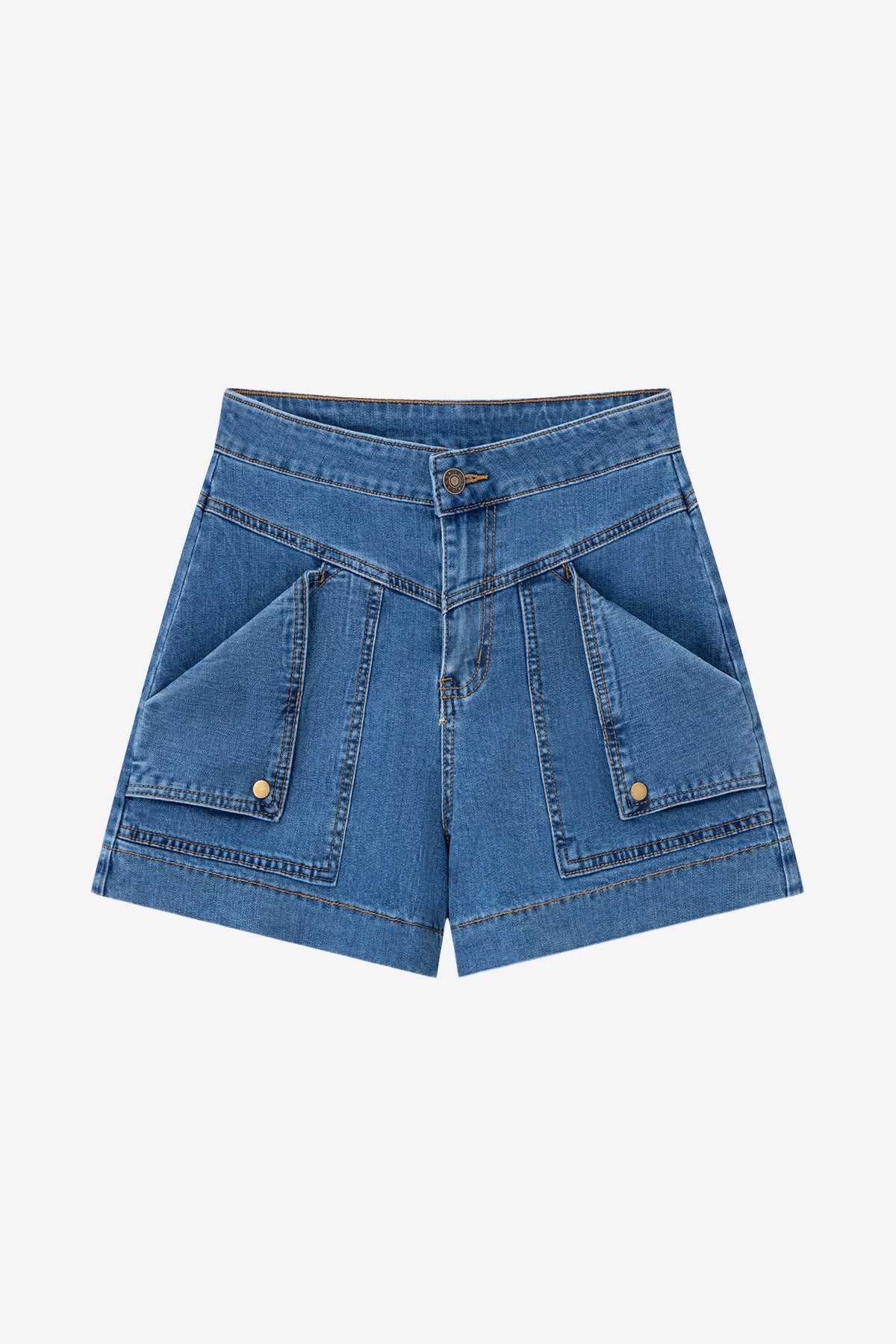 Womens Blue Baggy High Waisted Jean Shorts  | CicyBell