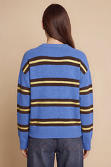 Womens Blue Striped Pullover Sweater | CicyBell