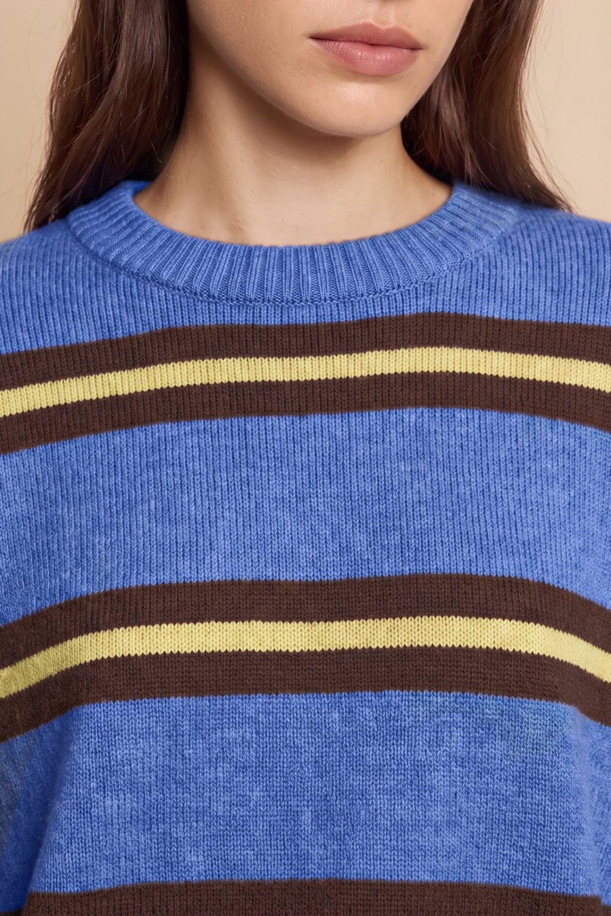 Womens Blue Striped Pullover Sweater | CicyBell