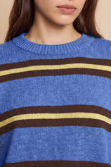 Womens Blue Striped Pullover Sweater | CicyBell