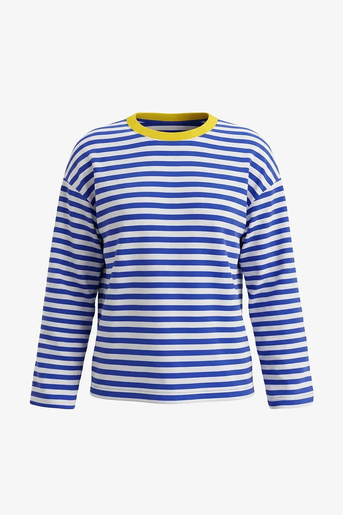 Womens Blue Striped Long Sleeve Top | CicyBell