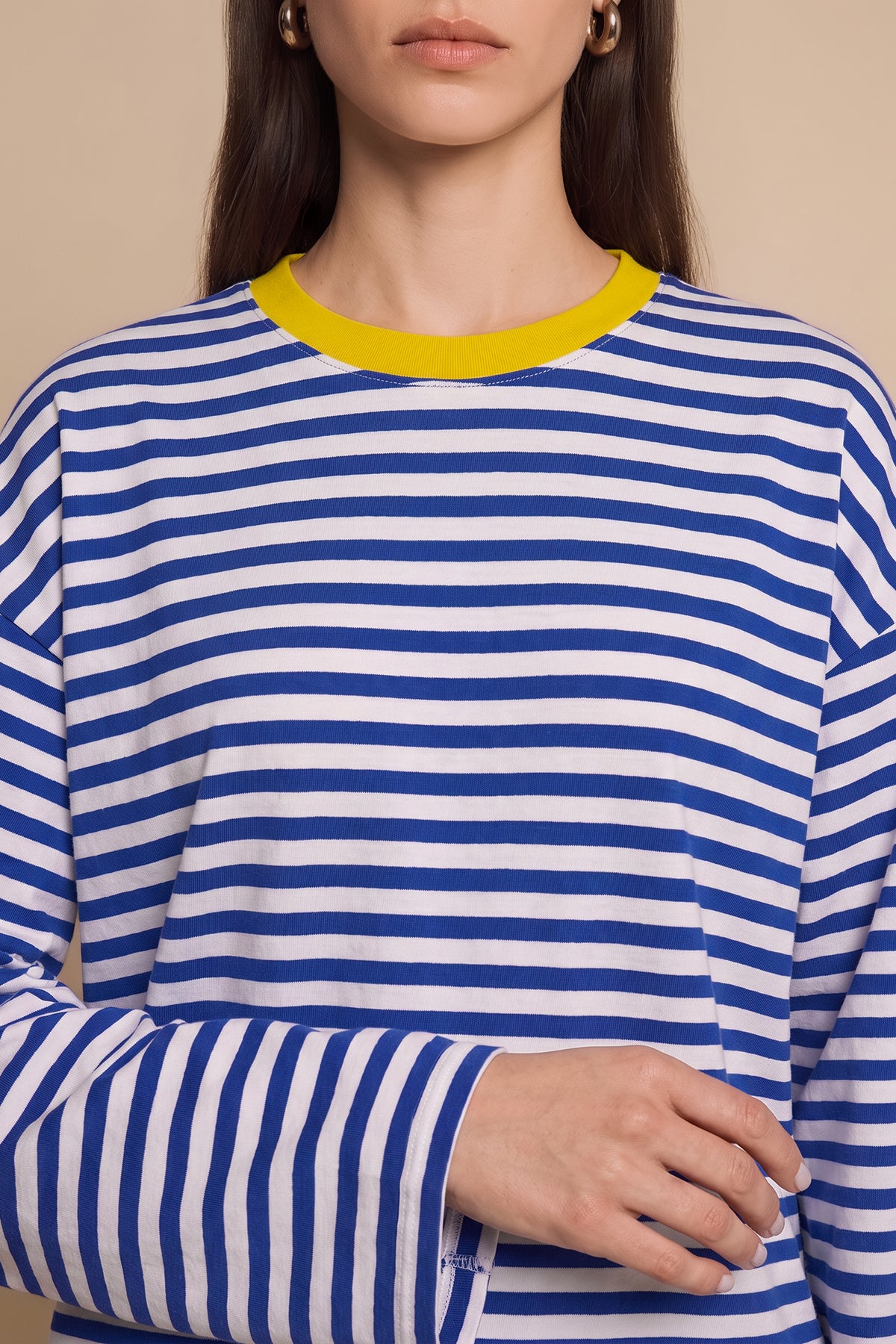 Womens Blue Striped Long Sleeve Top | CicyBell