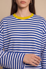 Womens Blue Striped Long Sleeve Top | CicyBell