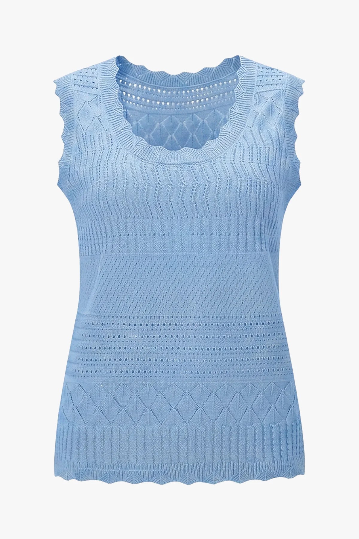 Womens Blue Summer Crochet Tank Tops | CicyBell