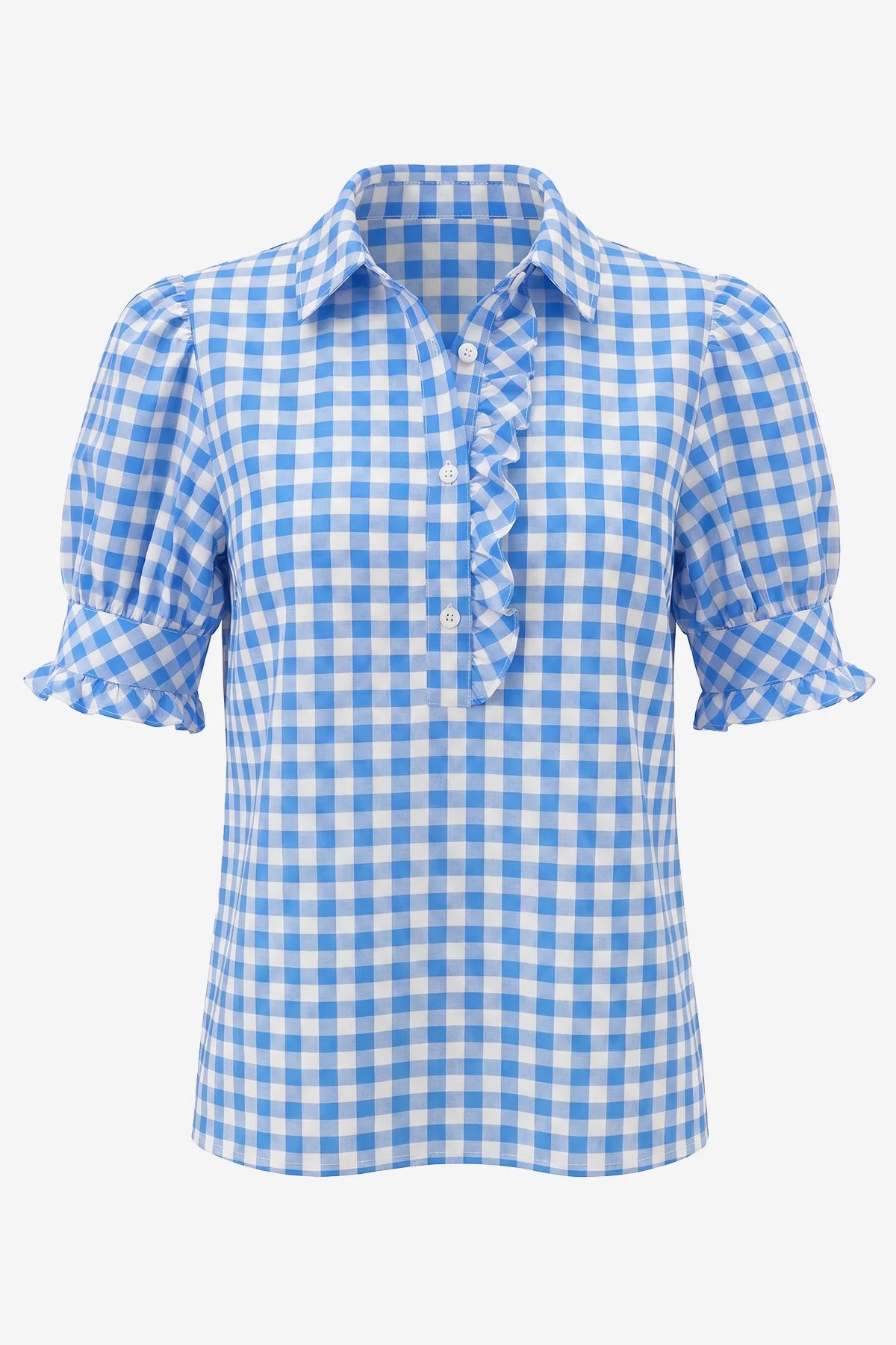 Womens Blue Summer Gingham Tops | CicyBell