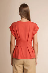 Womens Brick Red Cap Sleeve Tank Tops | CicyBell