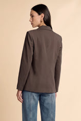 Womens Brown Color Block Blazer| CicyBell