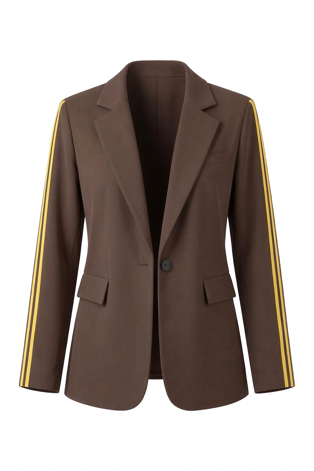 Womens Brown Color Block Blazer| CicyBell