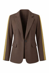 Womens Brown Color Block Blazer| CicyBell