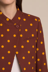 Womens Brown Professional Polka Dot Blazer | CicyBell