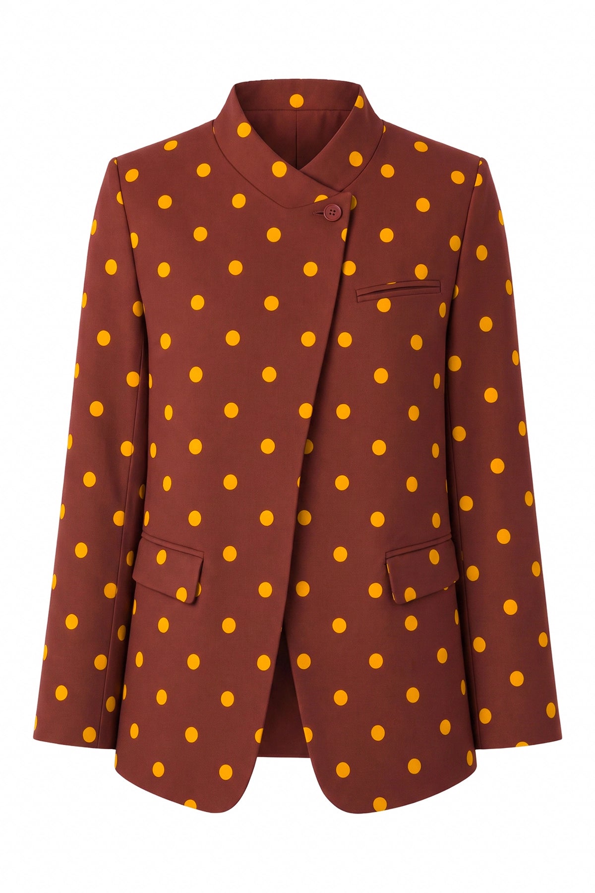 Womens Brown Professional Polka Dot Blazer | CicyBell