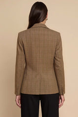 Womens Brown Casual Stand Collar Blazer | CicyBell