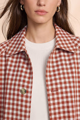 Womens Brown Plaid Trench Long Coat | CicyBell