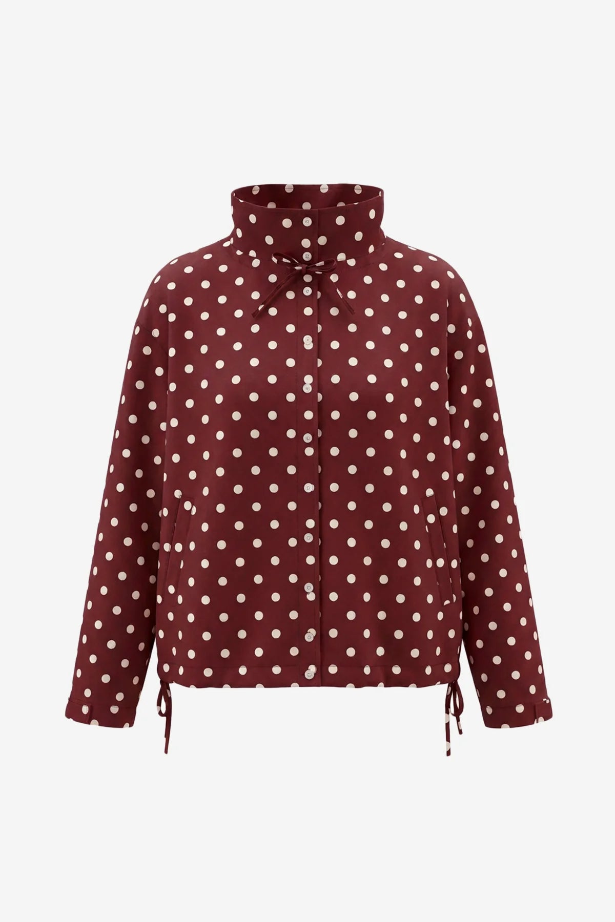 Womens Brown Polka Dot Short Trench Coat | CicyBell
